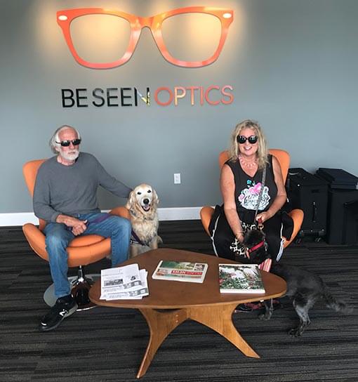 Dog welcomed at Be Seen Optics in Birdrock