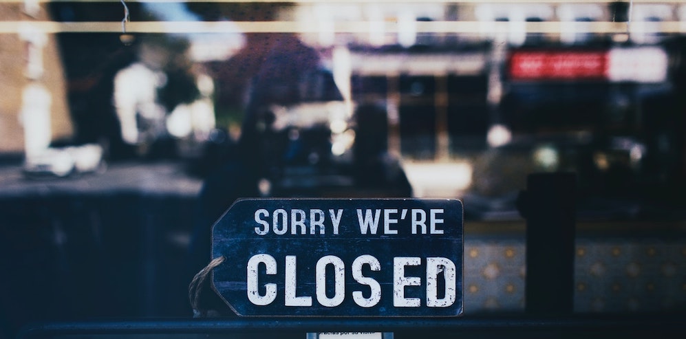 Business closed sign