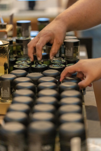 Customers shopping for marijuana products at a dispensary in San Diego