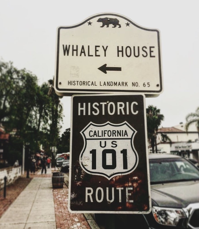 Sign for the haunted Whaley House in San Diego