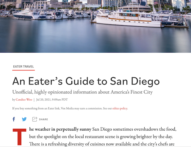 The Easter San Diego Restaurant Guide
