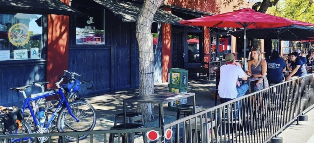 A parklet for outdoor dining in San Diego