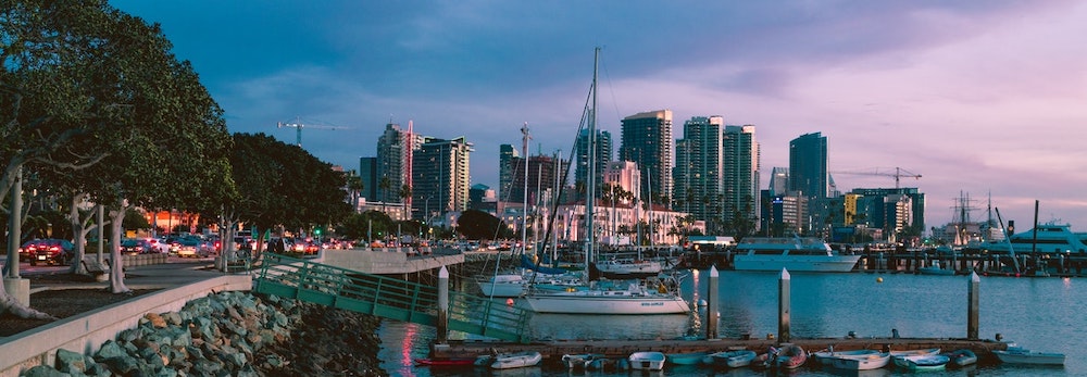 San Diego bay and skyline