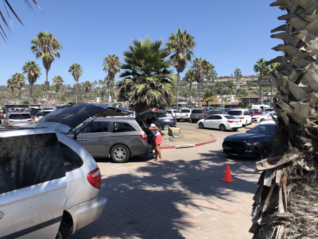 La Jolla Shores parking lot on Labor Day