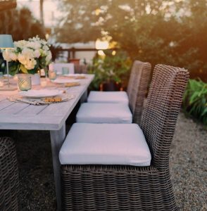 Outdoor wicker furniture as a homeowner gift