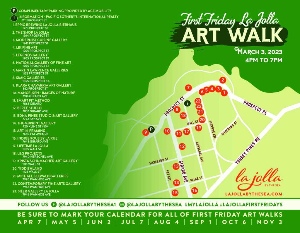 Map of The La Jolla Art Walk 