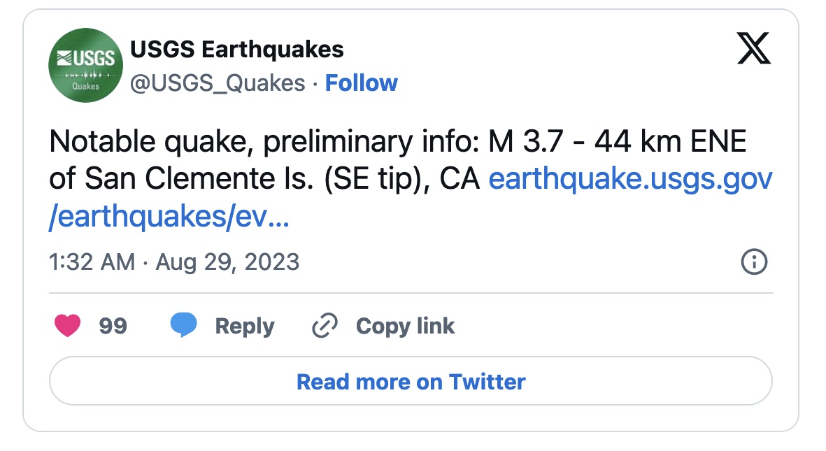 San Diego Earthquake Rattles Region Early Tuesday Morning