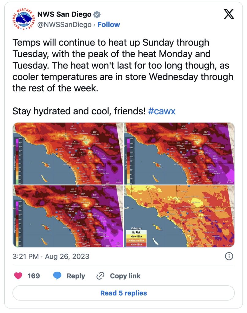 National Weather Service Warns of San Diego Heat Wave